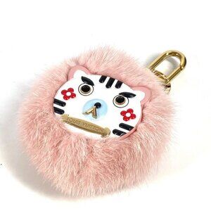 LOUIS VUITTON M68450 Bijoux Sac - Wild Fur Bag Charm Key Holder fur pink
